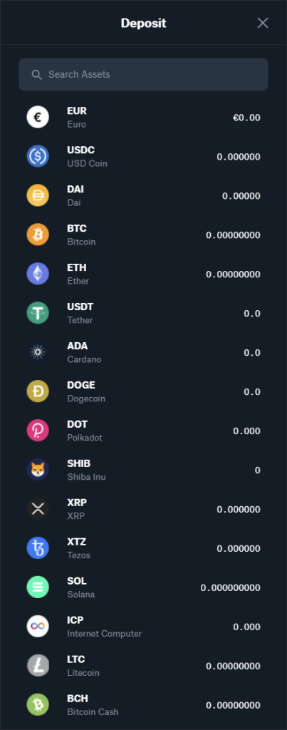 List of crypto currencies you can deposit on your Coinbase wallet