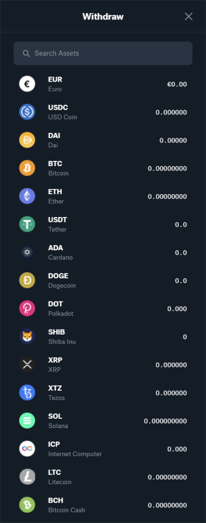 List of crypto currencies you can deposit on your Coinbase wallet