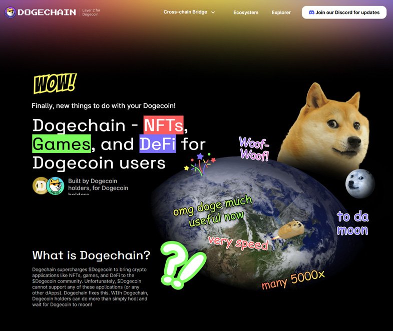 Dogechain supercharges $Dogecoin to bring crypto applications like NFTs, games, and DeFi to the $Dogecoin community.