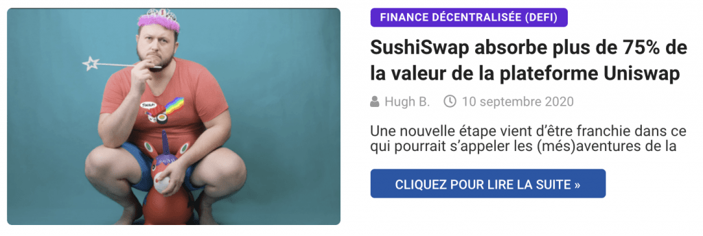 SushiSwap absorbe plus de 75% de la valeur de la plateforme Uniswap
